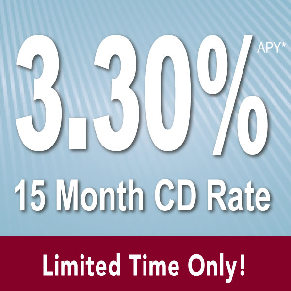 3.30% 15 Month CD Rate